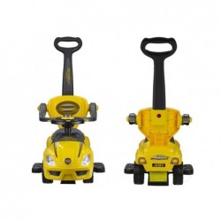 MEGA CAR Manual Ride On with Parent Handle - Yellow