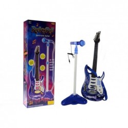 Guitar With Tripod And Microphone Blue