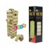 54pcs Wooden Tumbling Jenga Tower Blocks Game+Dice