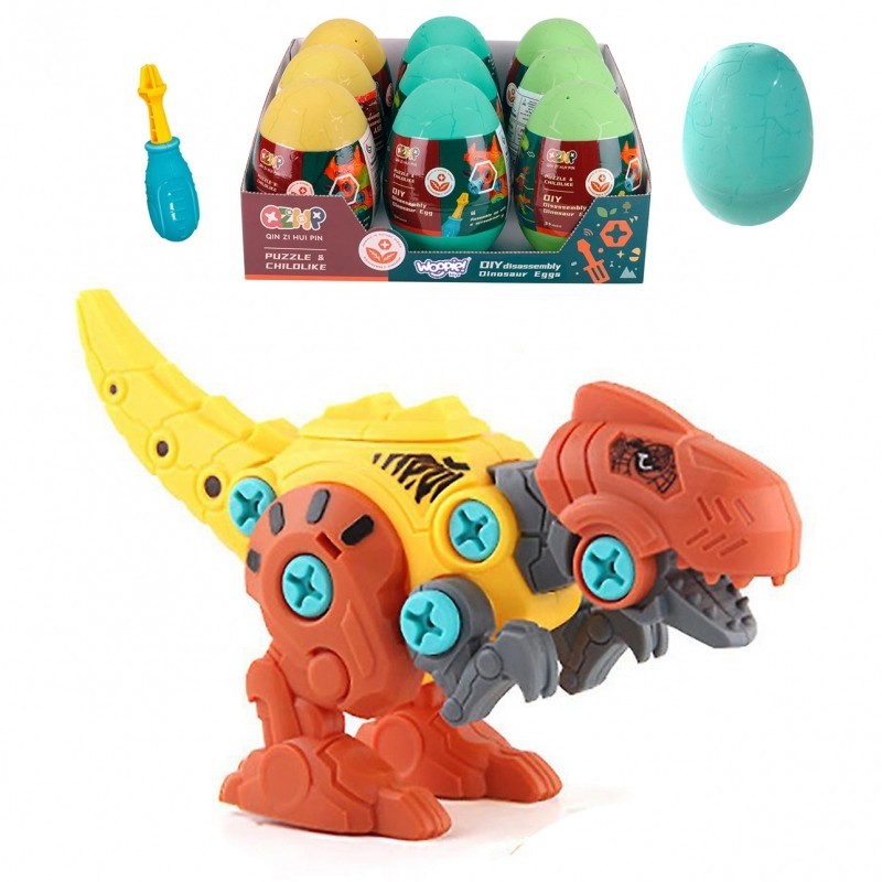 WOOPIE Rolling-in-Egg Dinosaur Tyrannosaurus Construction Kit + Screwdriver
