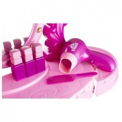 Beauty Table Princess Girl Set Lights Sounds Stool Realistic Hairdryer