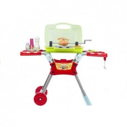 Childrens Kids Grill BBQ Barbecue Set On Wheels Lights Sounds Pretend Play