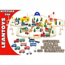 Big Wooden Train Set 130 Pieces