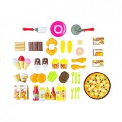 Grocery Set 82 PCS Artificial Food Roleplay Pizza Kids Pretend Role Play Kitchen