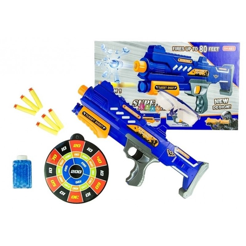 2in1 Gun Pistole With Foam Bullets & Target Shield