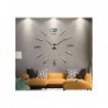 3D DIY Clock Wall Art Design Large Mirror Decoration Sticker