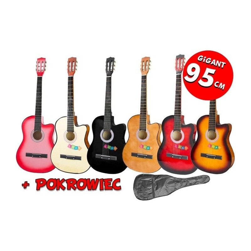 Giant Wooden Kids Guitar Toy  95cm 6 Strings 5 Colours To Choose From