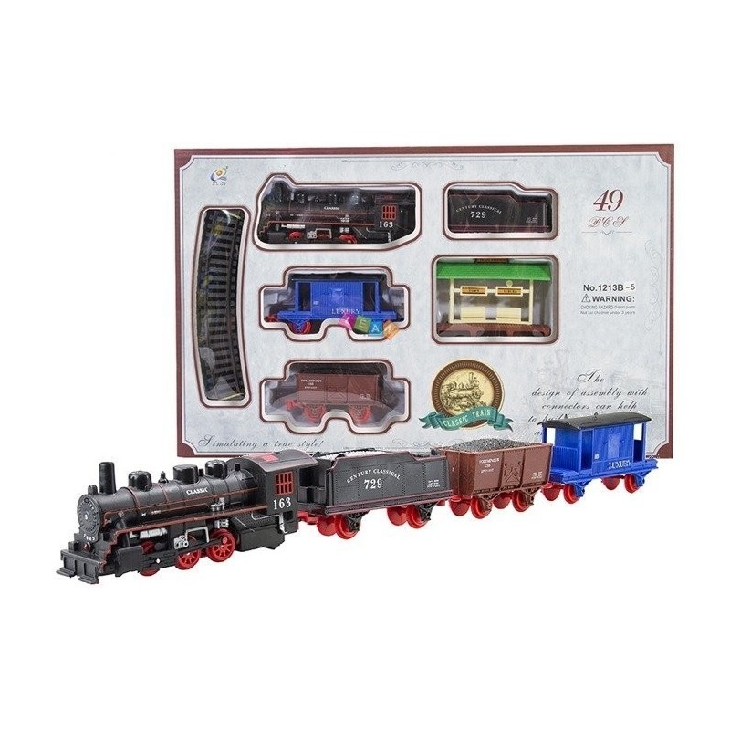 Battery Operated Realistic Train Set  49pcs