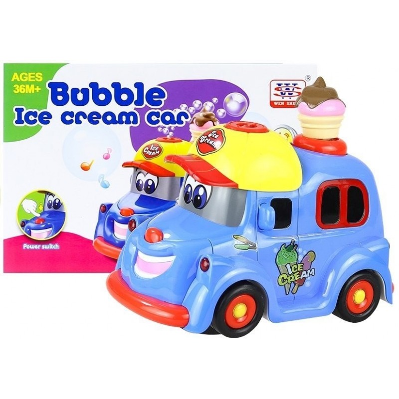 Battery Operated Vehicle Bubble Ice Cream Car Lights Sounds Bump & Go Action