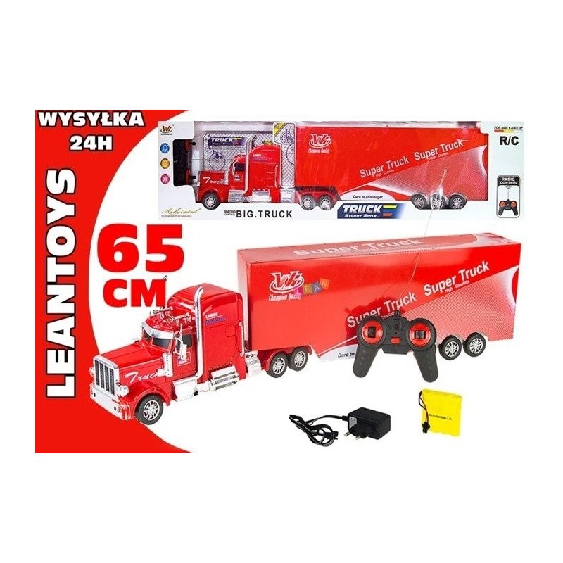 R/C Lorry Vehicle Big Red Truck  Remote Control Lights Sounds  65cm Long