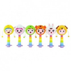 Chinese Zodiac Rattle Drum 12 Types Smiling Faces Colourful Toy