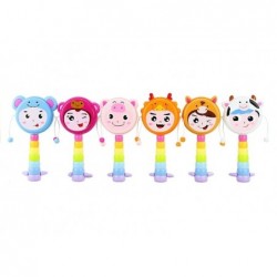 Chinese Zodiac Rattle Drum 12 Types Smiling Faces Colourful Toy