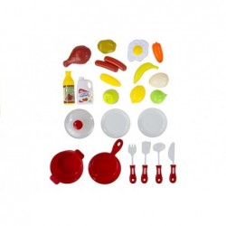 23 pcs Kitchen Set 2 Colours Red & Pink - Cook Happy Set