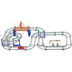 Battery Operated Racing Rapid Transit Track Lights Sounds 2 Levels