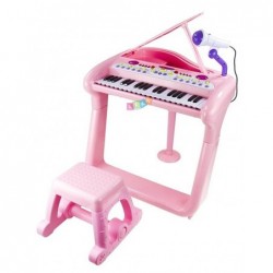 Kids Childrens Music Instrument Piano 2 Colours Stool Microphone