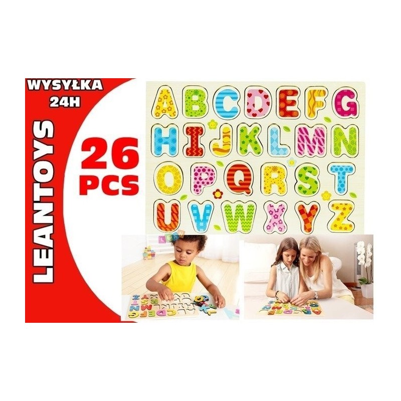 Kids Wooden Alphabet Puzzle Learning Letters Puzzle Board ABC