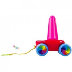 Pull Along Baby Toddler Toy Stacking Rings Pyramid Stacker Colourful Bear