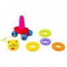 Pull Along Baby Toddler Toy Stacking Rings Pyramid Stacker Colourful Bear