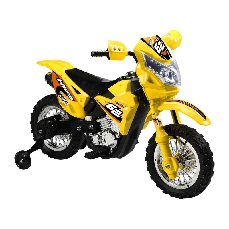 Kids Electric Ride On Bike Motorbike Yellow 35W 6V Lights Realistic Sounds