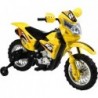 Kids Electric Ride On Bike Motorbike Yellow 35W 6V Lights Realistic Sounds