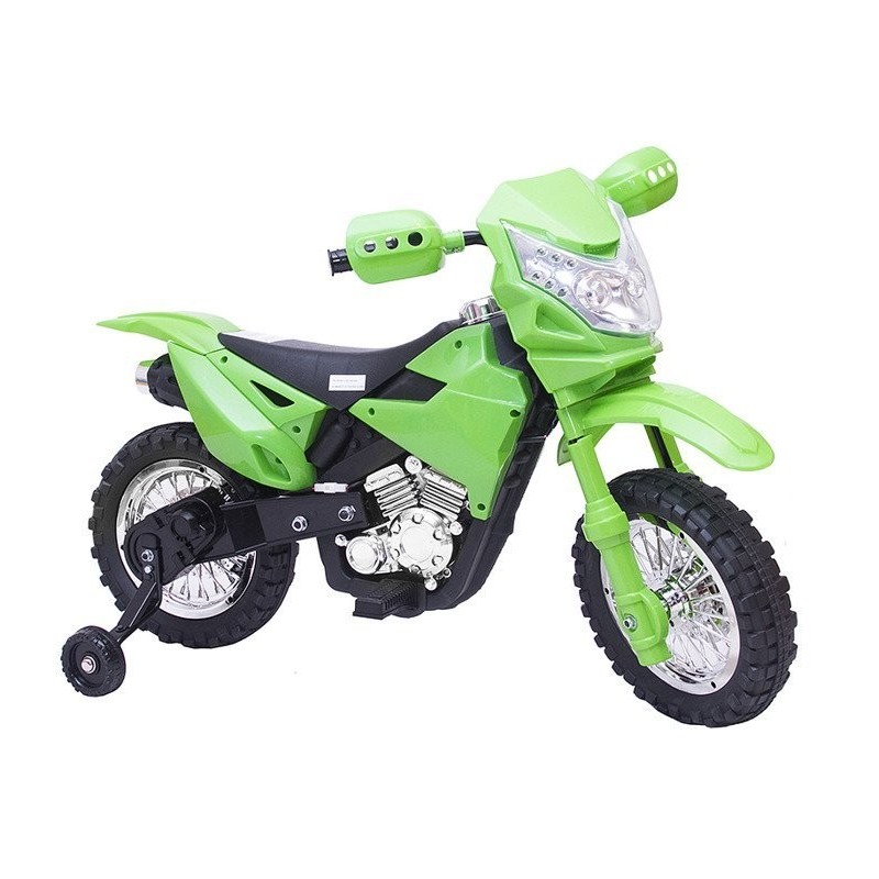 Kids Electric Ride On Bike Motorbike Green 35W 6V Lights Realistic Sounds