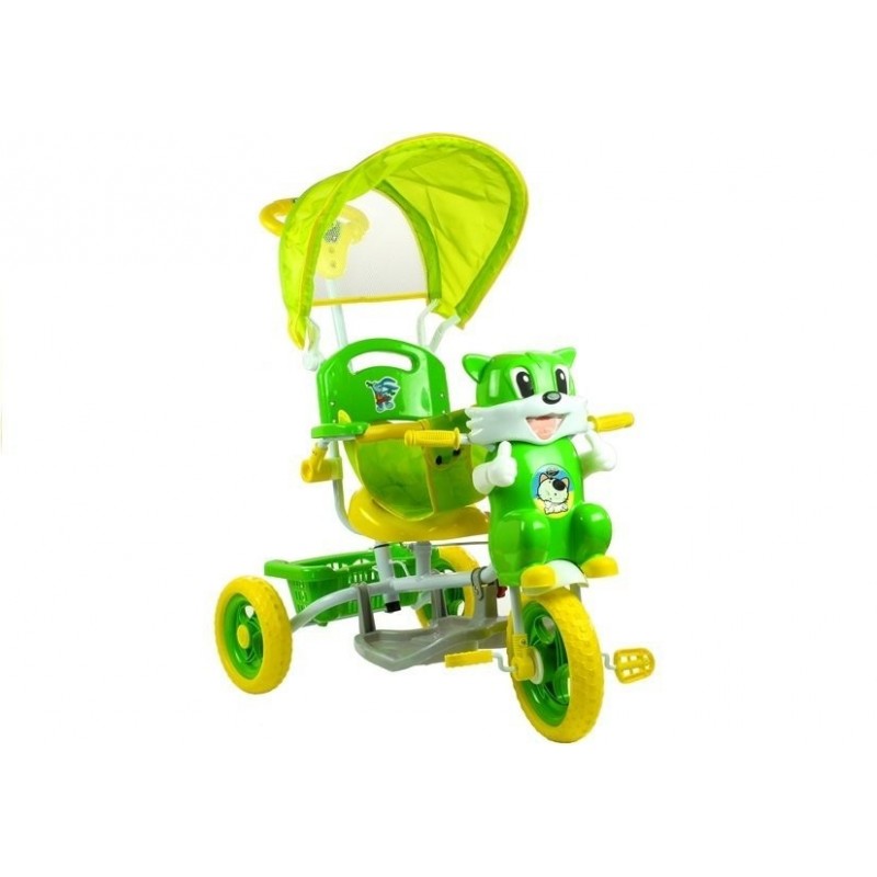 Baby Toddler Child Tricycle Trike Scooter With Sounds Parent Handle Awning Green