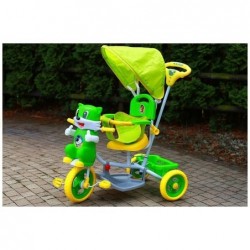 Baby Toddler Child Tricycle Trike Scooter With Sounds Parent Handle Awning Green