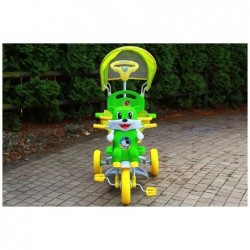 Baby Toddler Child Tricycle Trike Scooter With Sounds Parent Handle Awning Green