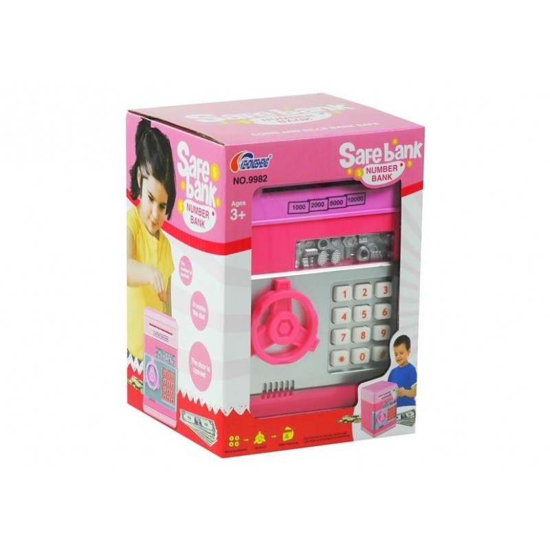 ATM Cash Machine - Pink Moneybox for Children - Learn to Save Money