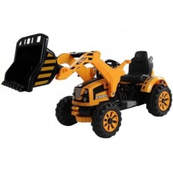 Backhoe Loader Orange - Electric Ride On Construction Vehicle