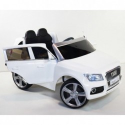 Audi Q5 White - Electric Ride On Car - Rubber Wheels Leather Seats 2,4G Remote