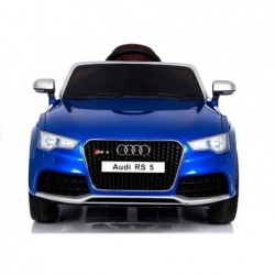 Audi RS5 Blue Painting Electric Ride On Car - Rubber Wheels Leather Seats 2x45W