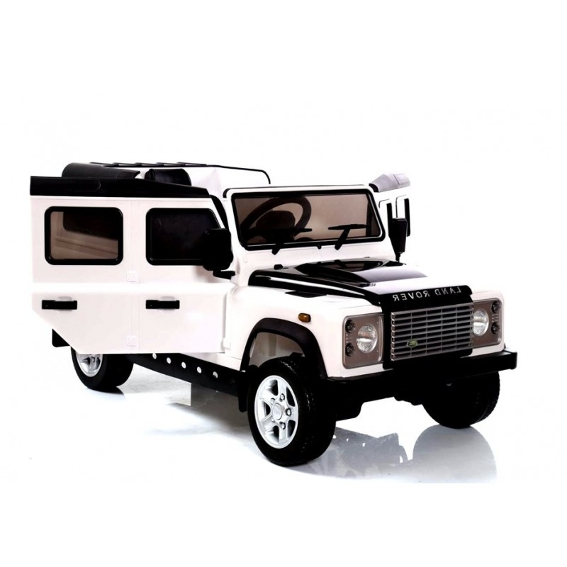 Land Rover White - Electric Ride On Car - Rubber Wheels Leather Seats Radio