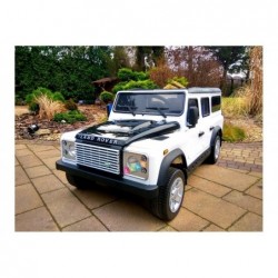 Land Rover White - Electric Ride On Car - Rubber Wheels Leather Seats Radio