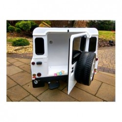 Land Rover White - Electric Ride On Car - Rubber Wheels Leather Seats Radio