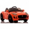 Jaguar F-Type Orange - Electric Ride On Car - Rubber Wheels Leather Seat Radio