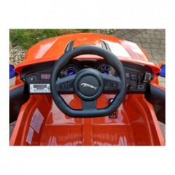 Jaguar F-Type Orange - Electric Ride On Car - Rubber Wheels Leather Seat Radio