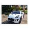 Jaguar F-Type White - Electric Ride On Car - Rubber Wheels Leather Seat Radio