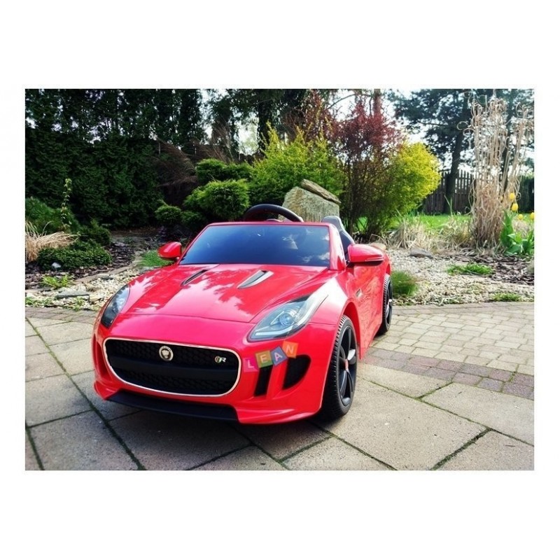 Jaguar F-Type Red - Electric Ride On Car - Rubber Wheels Leather Seat Radio USB