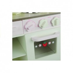 Wooden Kitchen "Ann" White&Pink with an Oven and Microwave