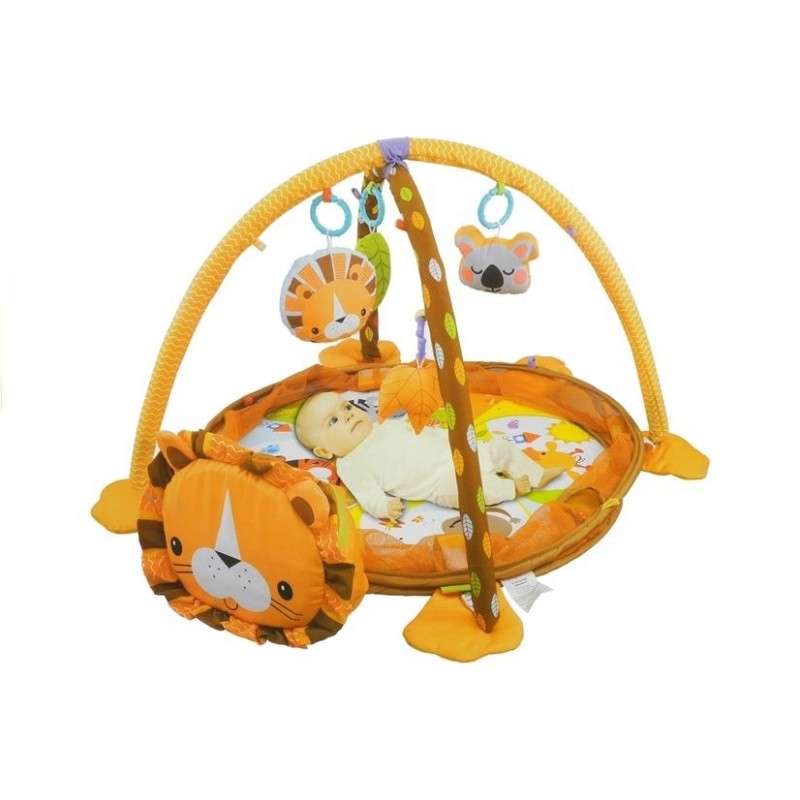 Lion shaped mat + 4 hanging toys + 30 colourful balls