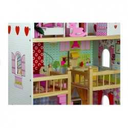 Wooden Dolls House 90 cm + Furnitures