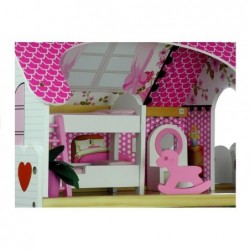 Wooden Dolls House 90 cm + Furnitures