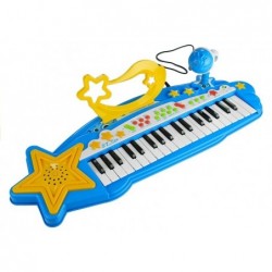 Big Keyboard with MP3 37 Keys with Microphone Blue