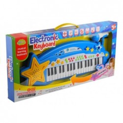 Big Keyboard with MP3 37 Keys with Microphone Blue