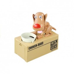 Dog Piggy Bank Robotic Coin Munching Toy Money Box Caramel