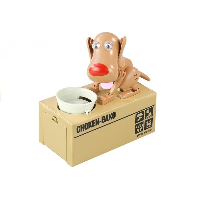 Dog Piggy Bank Robotic Coin Munching Toy Money Box Caramel