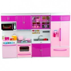 Doll's Kitchen Furniture AGD Food  Pink&Purple