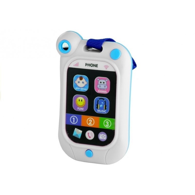 Toy Phone for Little Child Lights Animal Sounds White