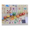 Maths Counting Set Wooden Blackboard Colorful Rings